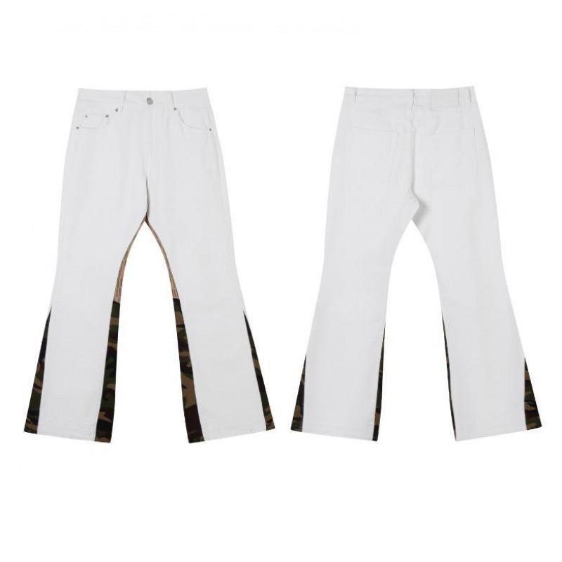Mens High-waisted Flared Jeans Straight Leg Full Length Vintage Style Micro Stretch Casual