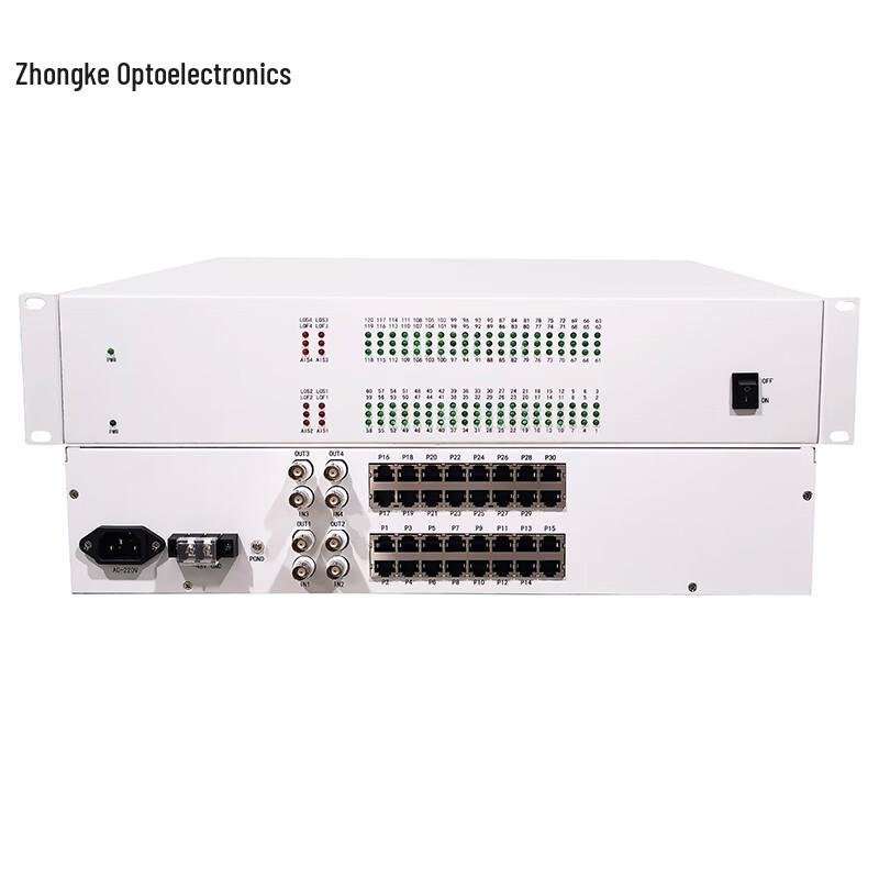 ZK Opto 4E1 120-Channel PCM Telephone Voice Multiplexer