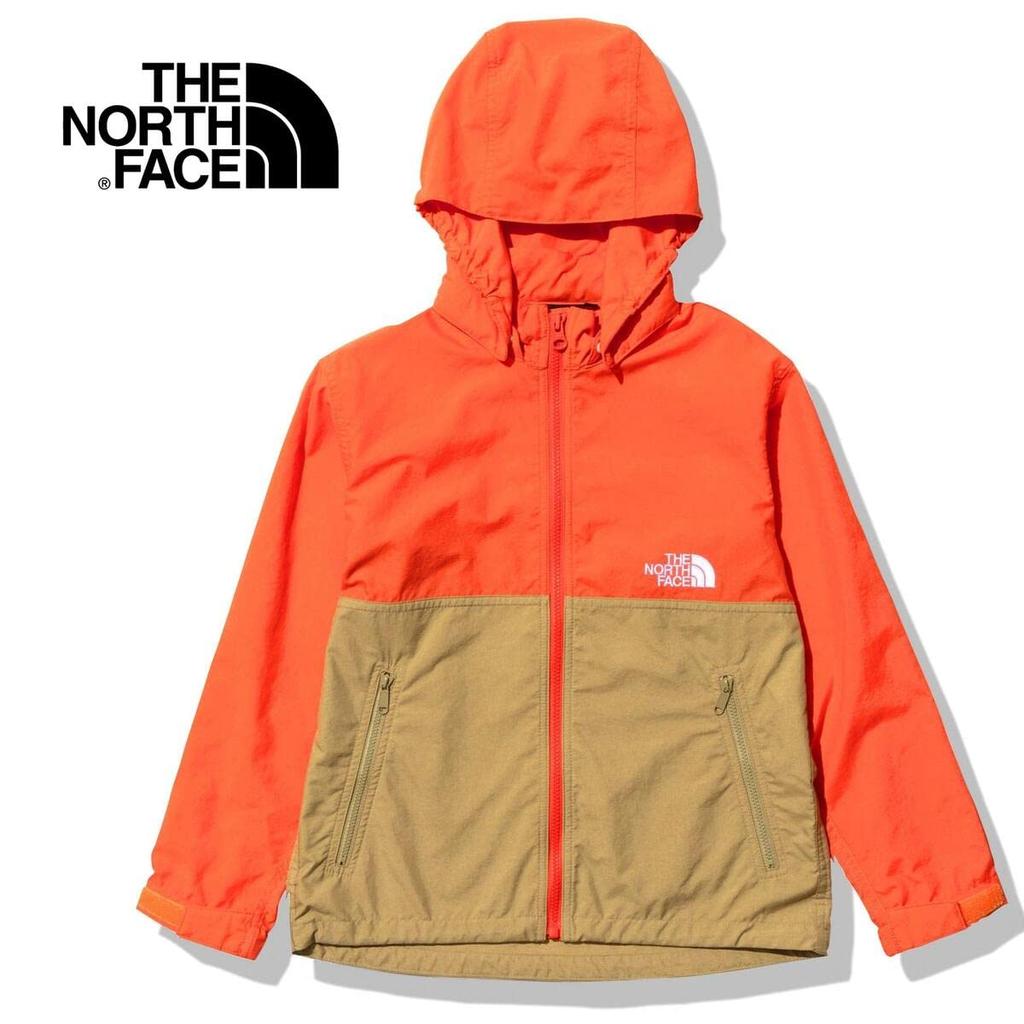 The North Face Compact UV Retro Size 140 Kids' Jacket, Unisex, Water-Repellent, Protection, Lightweight, Orange/Kelp Tan,