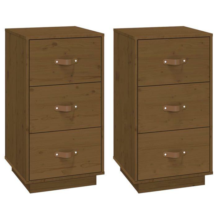 Maison Exclusive - Tables de chevet 2 pcs Marron 40x40x75 cm Bois de pin massif