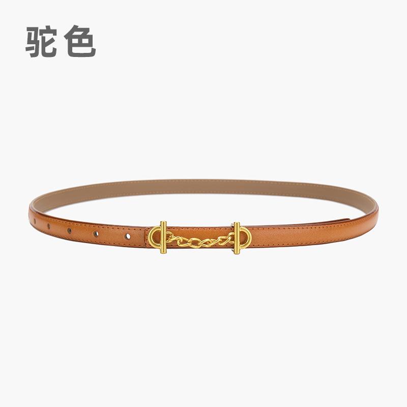 Retro Chain Smooth Buckle Belt For Women, Simple Style Jeans Belt For Women