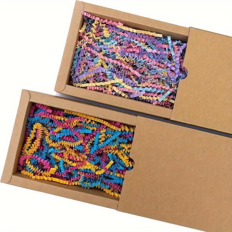 2000 г/упаковка многоцветный гофрированный бумажный наполнитель для подарочных корзин, коробок, упаковки, измельченной бумаги, наполнитель для подарочной упаковки и упаковки