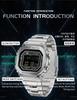 SANDA 2162 Квадратный Модный Ночник Стальные Цифровые Часы Мужские Электронные Часы Квадратные Водонепроницаемые Многофункциональные Наручные Часы