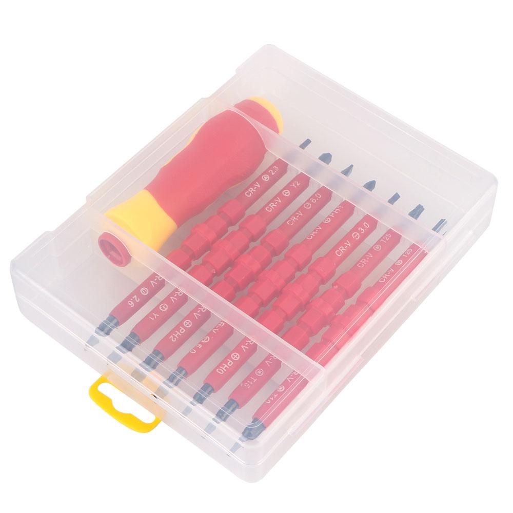 8pcs Insulated Screwdriver Set Electrician Repair Tools Kit Chrome Vanadium Steel Interchangeable Blade