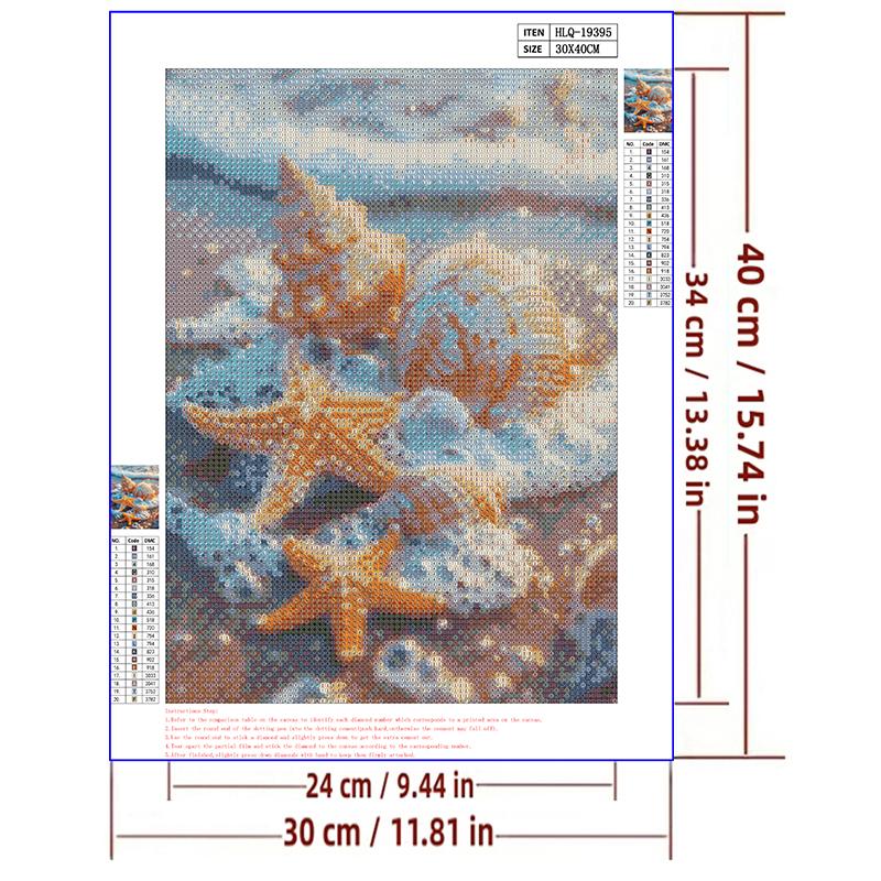 5d DIY Алмазная картина вышивка крестом морская звезда ракушка пейзаж рукоделие алмазная вышивка мозаика полный круглый дрель домашний декор