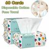 60 Cards Skin-friendly Soft Touch Disposable Cotton Face Towel  Travel Outdoor Use