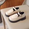 Детская кожаная обувь, нескользящая, простая, для девочек, обувь для первых прогулок, мокасины для мальчиков, корейский стиль, толстая подошва, мода 2024 года