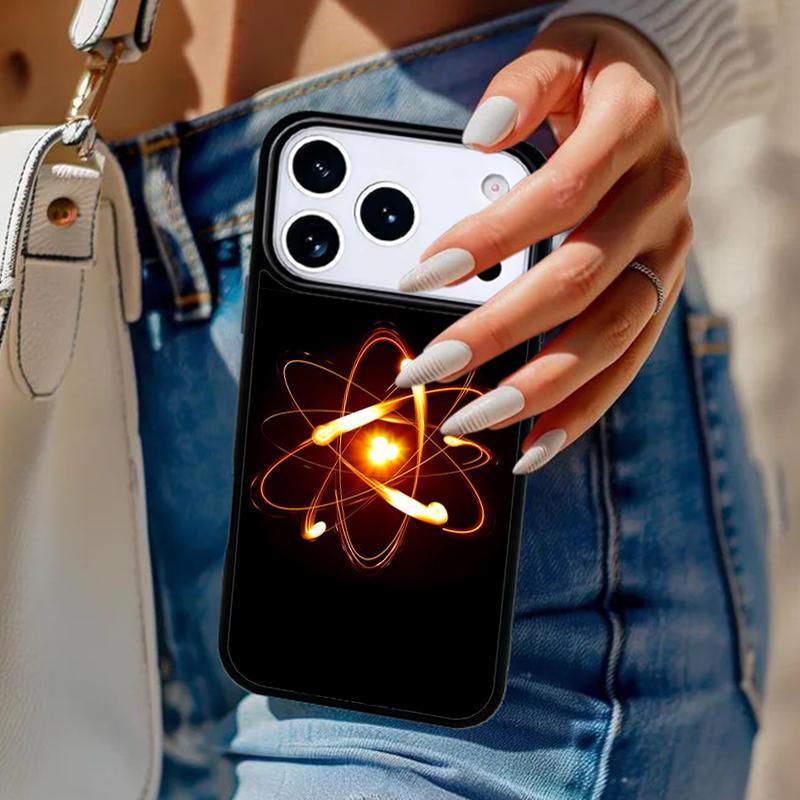 Atom Chemistry Science Phone Case For iPhone 17 Air 14 15 13 12 Max Cover For Apple 14 15 16 16e 11 Pro Max Plus Coque