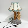 Resin Mermaid Table Lamp Hand-Painted Mermaid Night Light with USB Port Desk Lamp for Bedroom Living Room Decor
