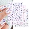 1шт 3D наклейки для ногтей Цветочные растения Nail Art Наклейки Цветочные листовые весенние ползунки Маникюрный декор