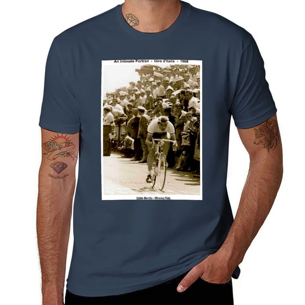 Giro D Italia Vintage 1968 Eddie Merckx Victory Print Tshirt Summer Holiday Casual Tee