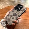 Роскошный матовый мягкий кожаный чехол с розой в стиле ретро для iPhone 15 14 Plus 13 12 11 Pro Max, защита объектива, противоударный силиконовый чехол