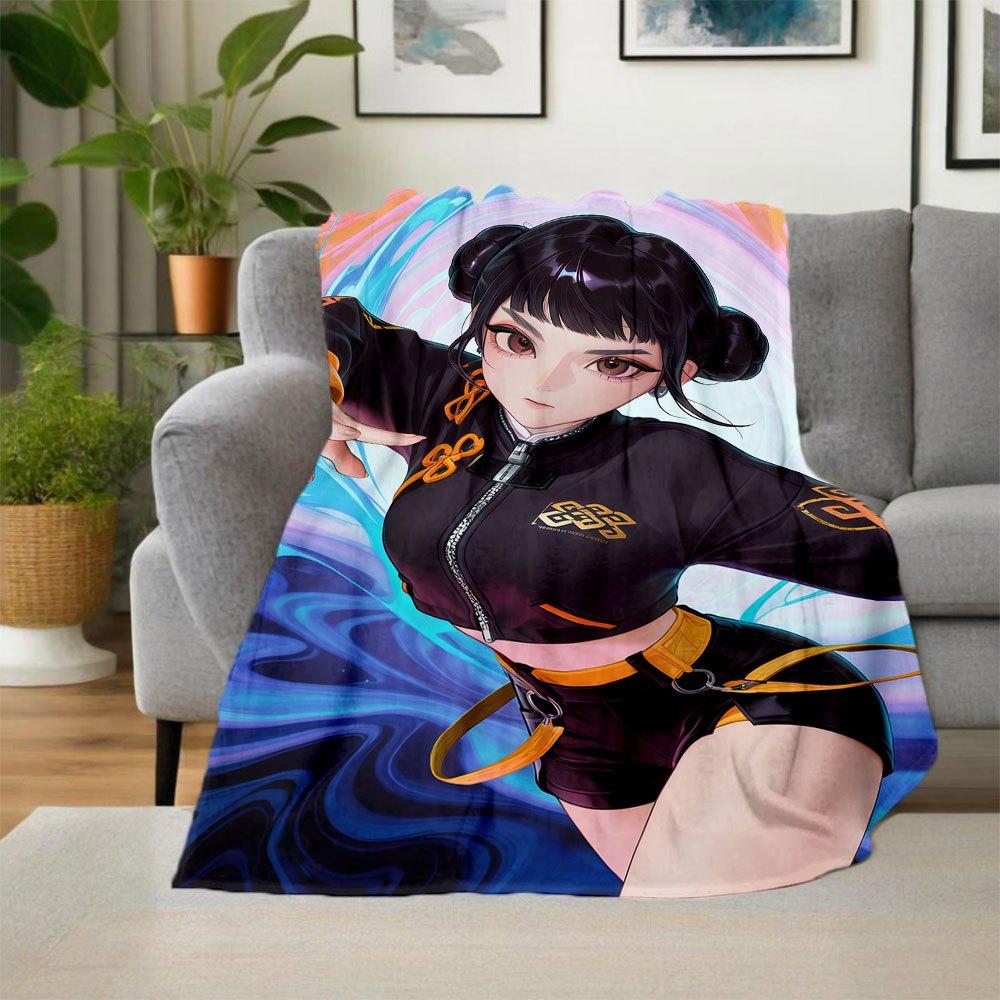 "Chinese Style Sportswear with Traditional Embroidery"Blanket Lightweight Flannel Throw Blanket for Sofa, Bed, Travel, Camping, Livingroom,