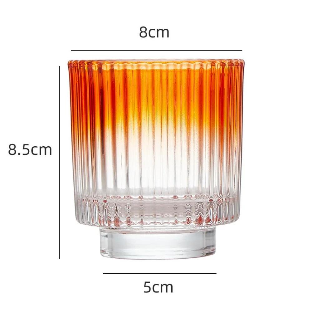 Современный скандинавский стеклянный подсвечник с прозрачной чашей для свечи с вертикальными полосками для центральных элементов, украшения стола для свадьбы, дня рождения