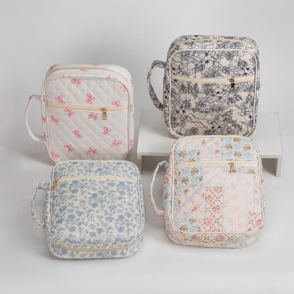 Portable Quilted Cotton Book Bag – Dustproof Cover for Travel & Prayer Books