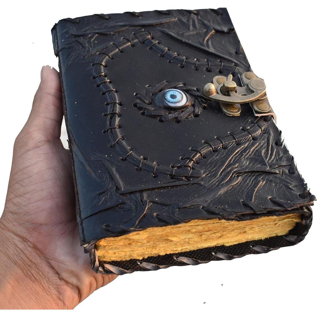 Hocus-pocus Vintage Leather Journal Grimoire Spell Book Third Eye Magic Wiccan