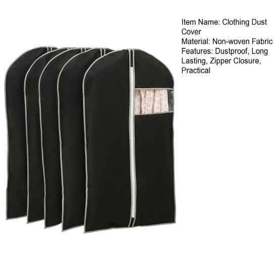 Пылезащитный чехол для одежды с прозрачным окном, застежка-молния, чехол для одежды, пылезащитный чехол для пальто, костюма, платья, подвесной чехол для одежды