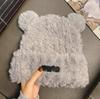 Модные женские милые плюшевые медвежьи ушки осень-зима утолщенные теплые шапки для женщин крышка головы тазик шапка маленький медведь плюшевый вязаный девочка шапка