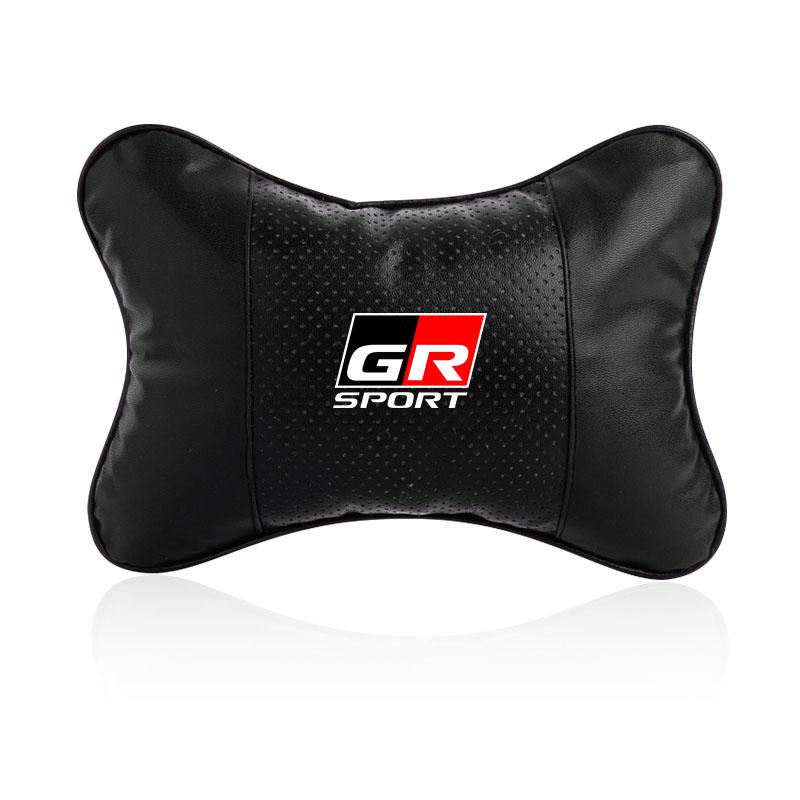 1/2Pcs Leather Car Interior Seat Headrest Neck Pillow Car Accessories For Toyota GR Camry Corolla Yaris Chr Auris Avensis T25