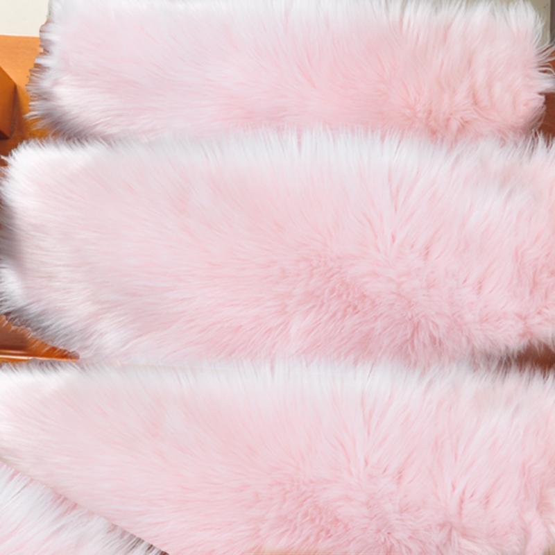 1pc Soft Stair Step Mat Fuax Fur Step Rug Plush Floor Mat Glue-Free Self-Adhesive Thickened Silent Carpet Machine Washable