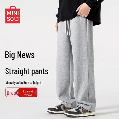 Мужские повседневные спортивные брюки MINISO, свободные, прямого кроя, из плотной ткани