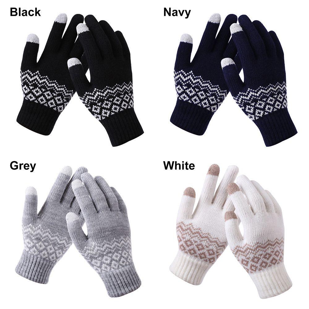 Outdoor Driving Cycling Elastic Cuff Warm Knit Gloves Touch Screen Gloves Mittens Winter Gloves