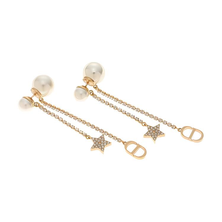 DIOR Metal, Faux Crystal, Resin Earrings Women's E1270TRICY-D301