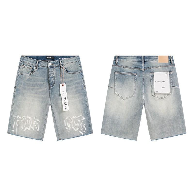 PurpleBrandJeans Distressed High-Street Denim Shorts Loose Fit Straight Cut 2026