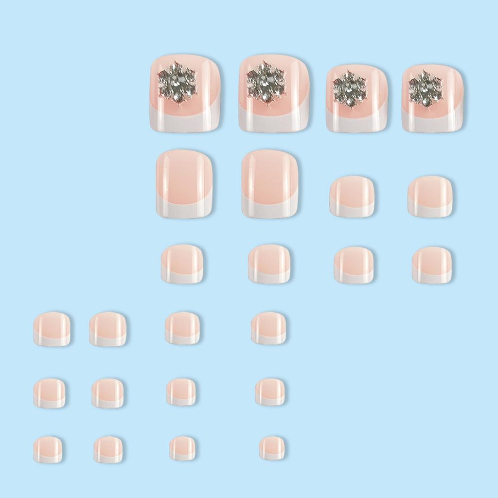 French White Tips Fake Toenails Moderate Thickness Comfortable to Wear Nails for Fashion Girls Foot Decoration