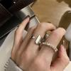 2023 Новое кольцо Щедрое очарование Элегантное студенческое кольцо для девочек Праздничный подарок Кольцо из бисера Женский комплект 2 шт. Роскошное блестящее кольцо в стиле панк Y2K Модное кольцо для влюбленных