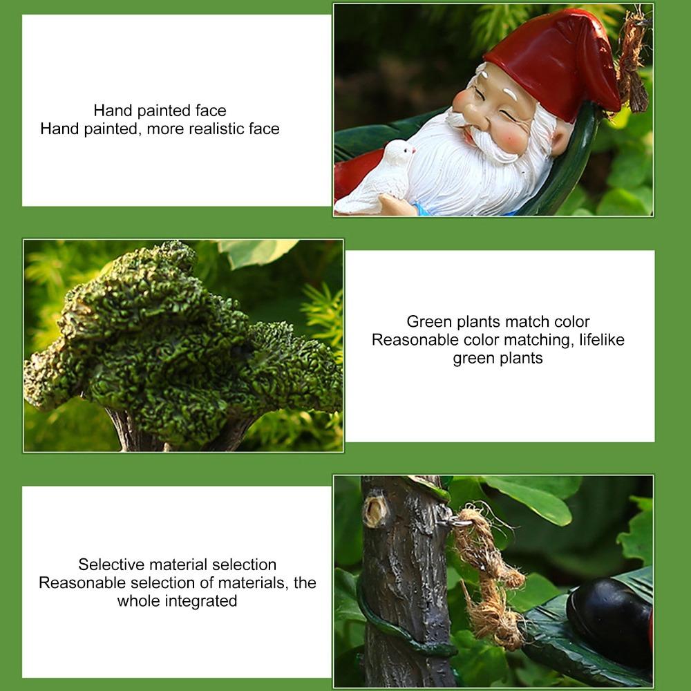 Resin Garden Gnome Figurine Hanging Outdoor Gnome Decoration Hammock Gnome Statue Yard Lawn Porch