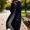 Women Long Cardigan Sweater Coat Open Front Mid-length Knitting Coat with Pockets Fall Winter Outwear