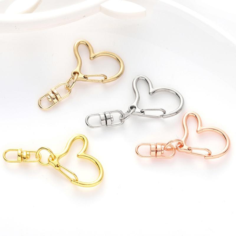 10pcs Metal Buckles Craft Making Heart Shape Multifunction Hooks Clips DIY Lobster Clasp For Bag Keychain Handmade Accessories