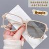 Photosensitive Color Change Anti-blue Light Glasses Without Makeup Large Frame Myopia Glasses Finished Myopia Glasses 6022