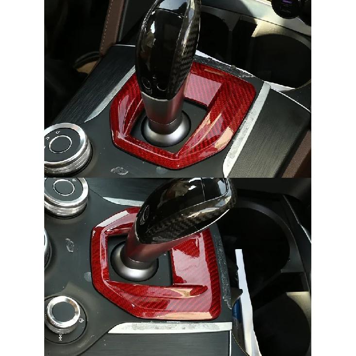 For Alfa Romeo Giulia 2017-2019 Real Carbon Fiber Car Center Console Gear Shift Panel Cover Trim Car Interior Accessories