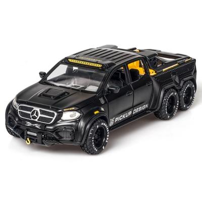 Симуляция 1/28 Масштаба Benzs X-Class 6X6 Модель Внедорожника Звук и Свет Металлический Пикап Игрушки Детские Подарок для Мальчиков Voiture