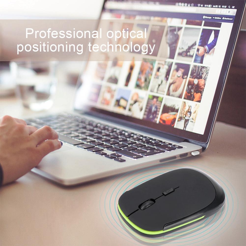 Ultra Thin 2.4G 1200DPI USB Wireless Mouse Ergonomic Optical Positioning Mouse for Laptop