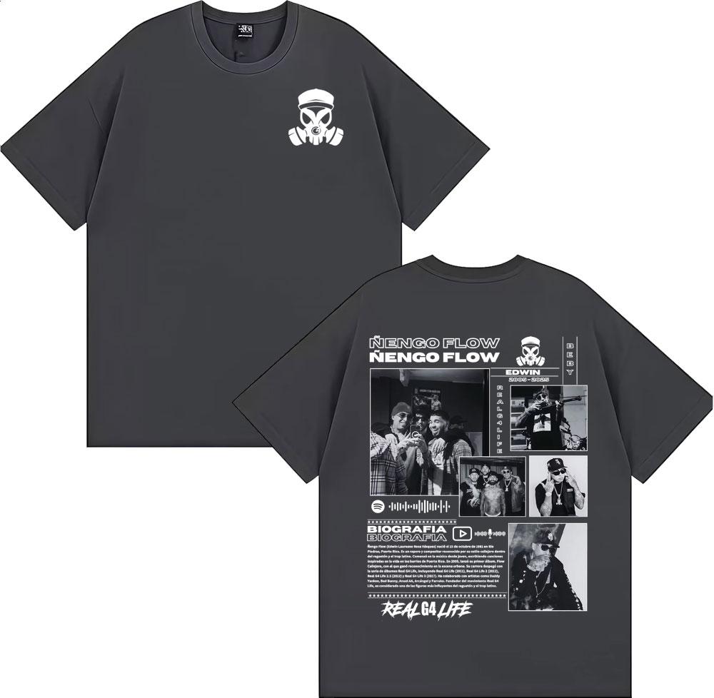 Rapper Nengo Flow Real G4 Life 2026 Tour T Shirts Men Women Fashion Vintage Short Sleeve Top Casual Cotton Springsummer T Shirt