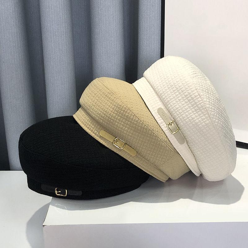Ретро Англия пряжка ремня берет женский зимний темперамент Sense кепка Niche Design Sense классическая кепка Belle кепка малярная шляпа