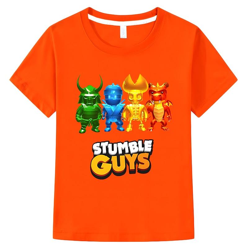 2023 детские футболки Stumble Guys, топ в стиле аниме, летние футболки с короткими рукавами, футболка y2k для детей, для мальчиков 10 лет, цельная одежда для мальчиков и девочек