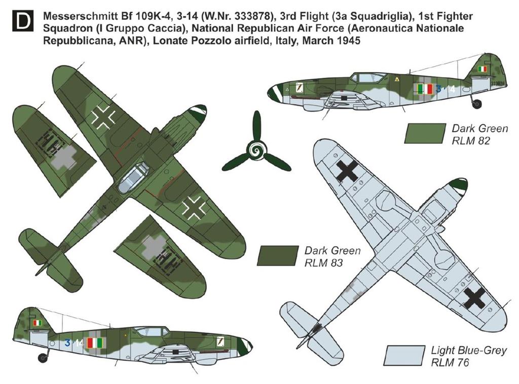 Mark I Plastic Model Kit MKM 144074N 1/144 Bf109K-4 "Kurfürst" (2 kits) (Airplane)