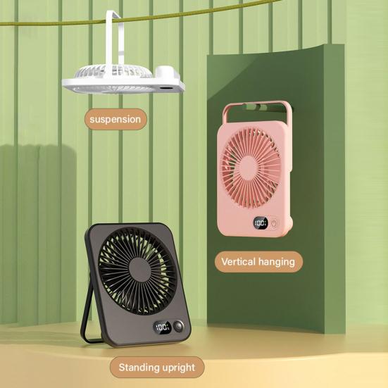 Портативный настольный вентилятор Перезаряжаемый постоянный вентилятор емкостью 1200 мАч с батарейным питанием и цифровым дисплеем Сверхтихий складной настольный вентилятор 5 регулируемых скоростей