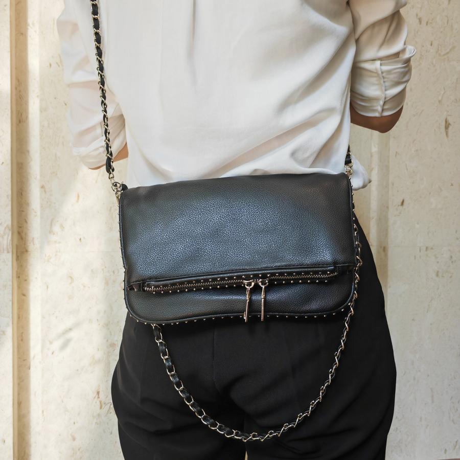 PU Leather Crossbody Bag for Women Lady Shoulder Bag Large Capacity Classic Black Envelope Bag Design Envelope