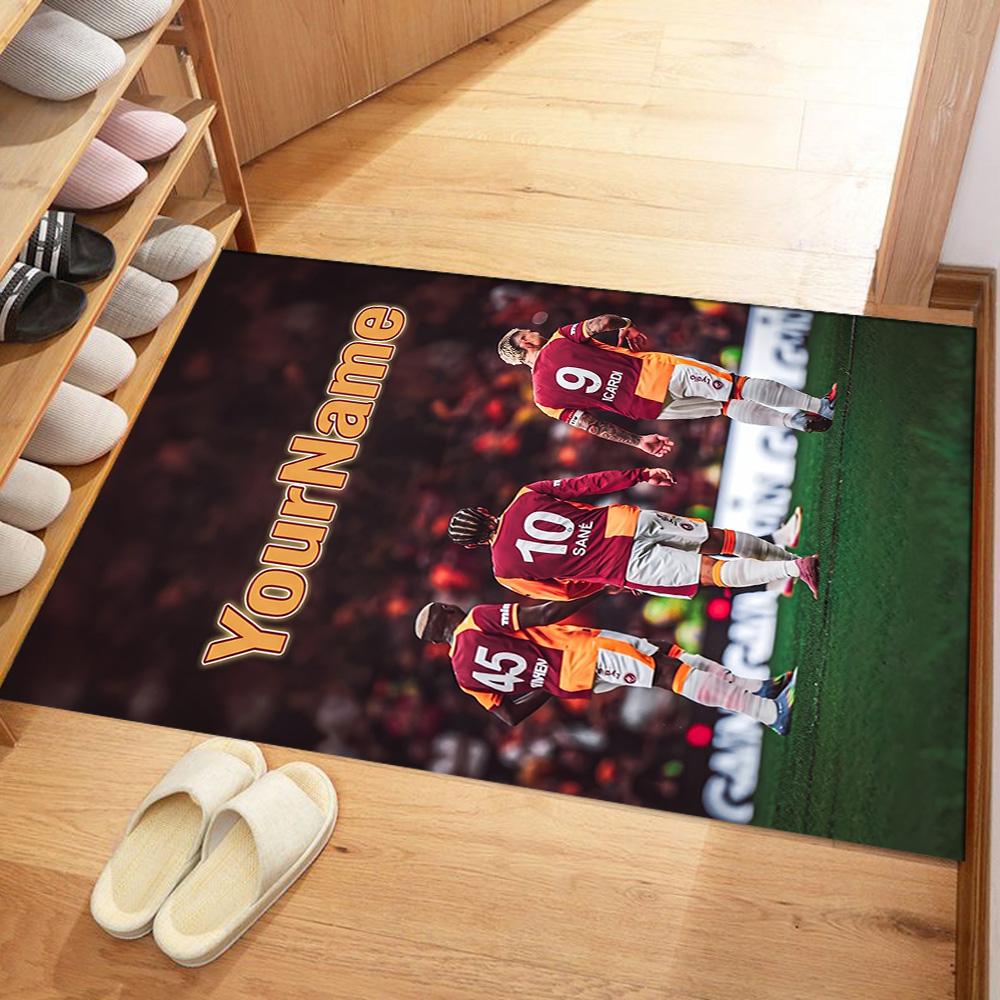 Galatasaray 293 Customized Name Area Rug Design for Dormitory Playrooms Hallway Kitchen Antislip Carpet Decorate Offices Birthday/Christmas Gift