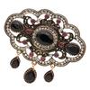 Elegant Round Floral Brooch for Ladies Ethnic Coffee Corsage Brides Wedding Jewelry Bohemian Brooch