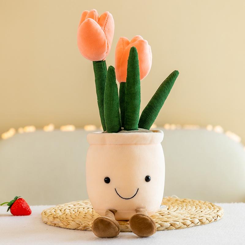 Creative Home Decor: Simulated Plants, Tulips, Succulents, Plush Dolls, Potted Flowers, Ornaments