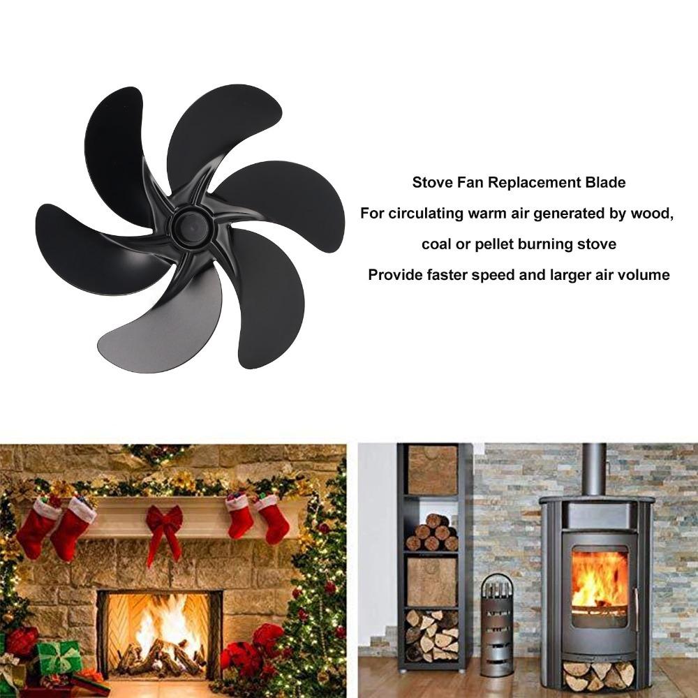 High Temperature Resistant Stove Fan Blades 6-Blades Fireplace Fan Replacement  Fireplace Burner