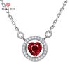 Роскошный циркониевый кулон, красное сердце, ожерелье для женщин, церемония, помолвка, свадебное ожерелье, новые модные ювелирные изделия