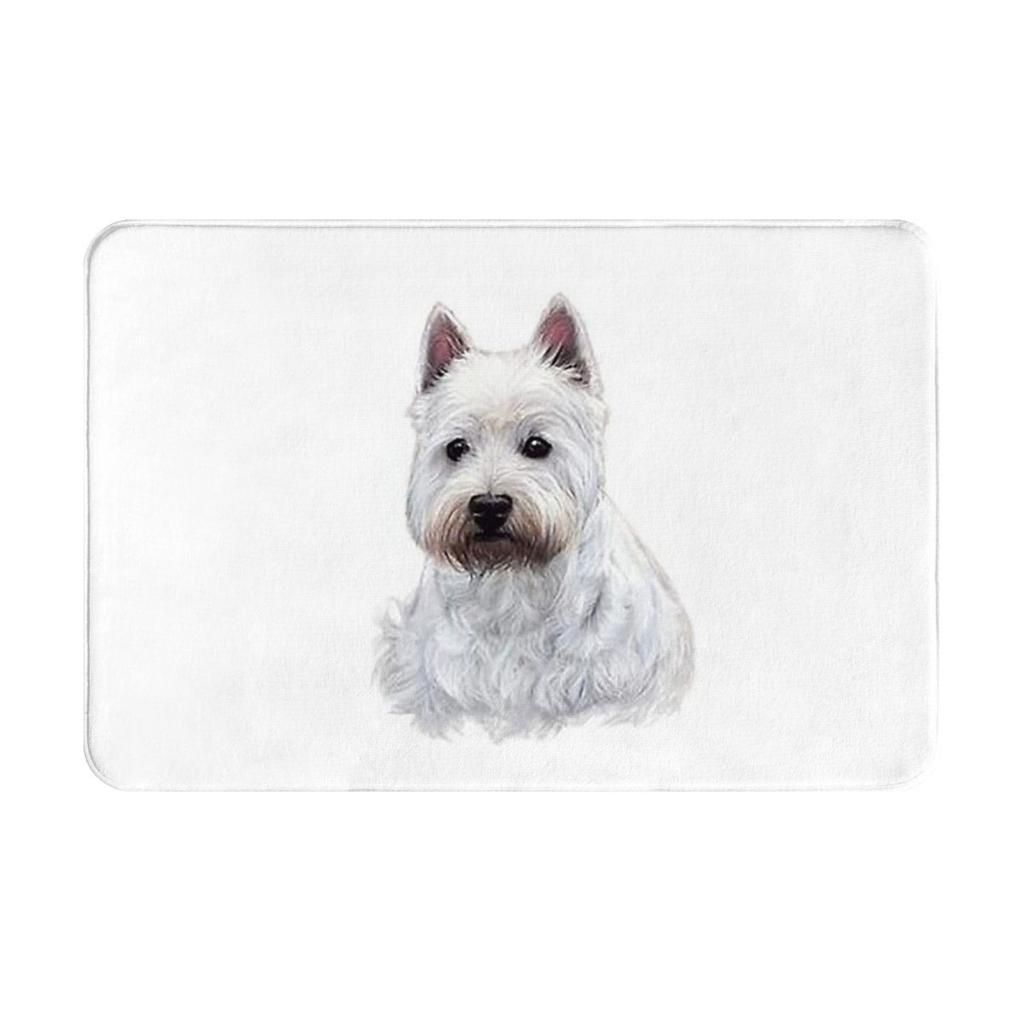 Watercolor West Highland White Terrier Dog Non-slip Doormat Floor Mat Carpet Rug for Kitchen Entrance Home Bedroom Footpad Mats