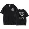 Printed Your Photo On The Back and Front Custom Your Design 100% Cotton Short Sleeve T Shirt for Men Women